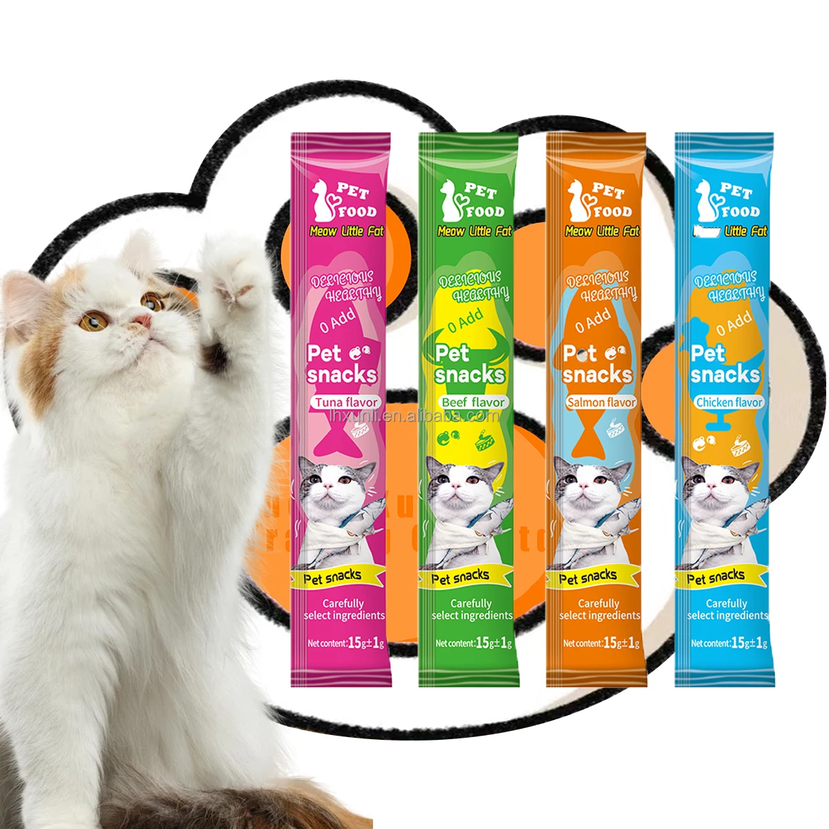 manufacturer wholesale OEM/ODM 15g cat snacks Delicious Natural and Safety Cat Wet Food cat treats