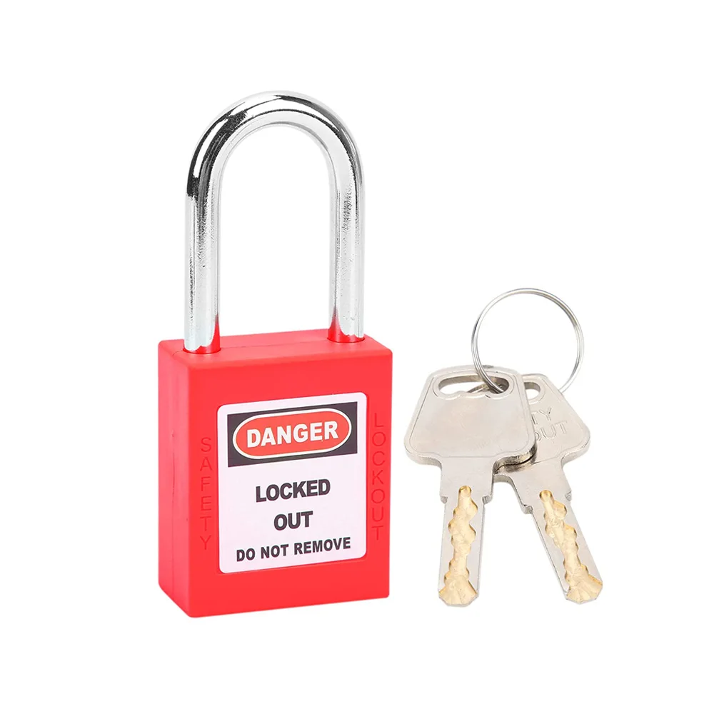 Industrial Long Steel Shackle 38mm Safety Padlock Colorful lockout Padlock Top Security Lock