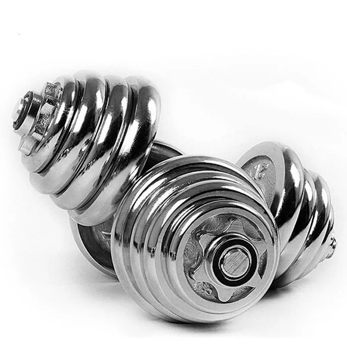 Custom Gym 20kg Cast Iron Chromed Round Portable Fitness 40kg Adjustable Dumbbell With Foam Handle