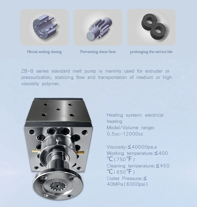 pp plastic zipper extruder machine melt gear pump