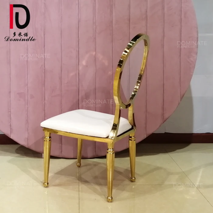 Golden stainless steel transparent clear round back luxury acrylic chair