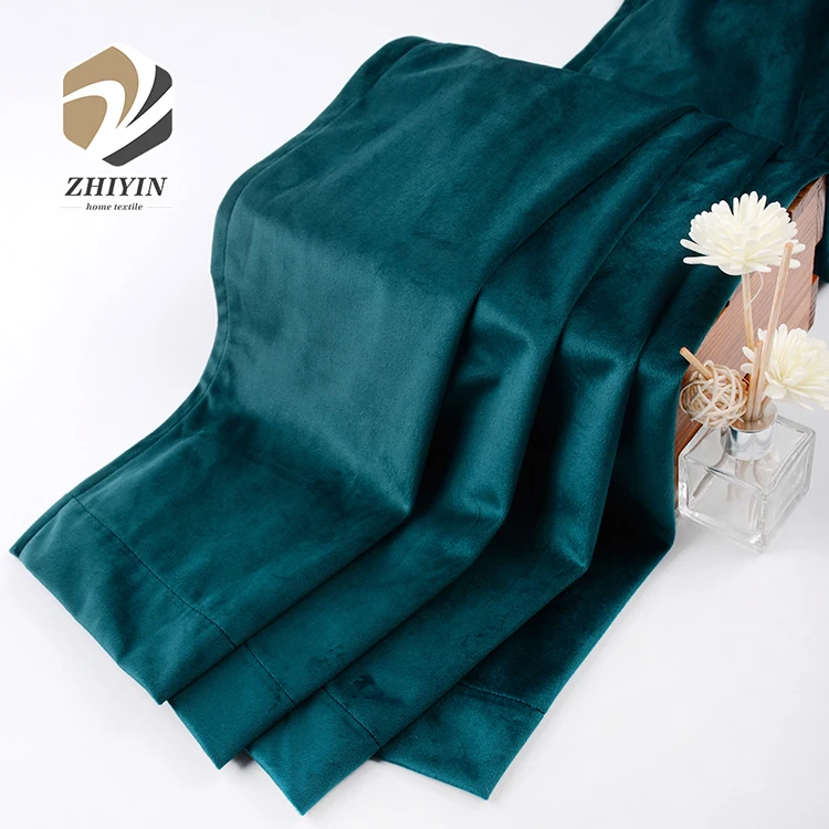 
Various color 100% polyester European and American style ready made velvet curtains for living room 