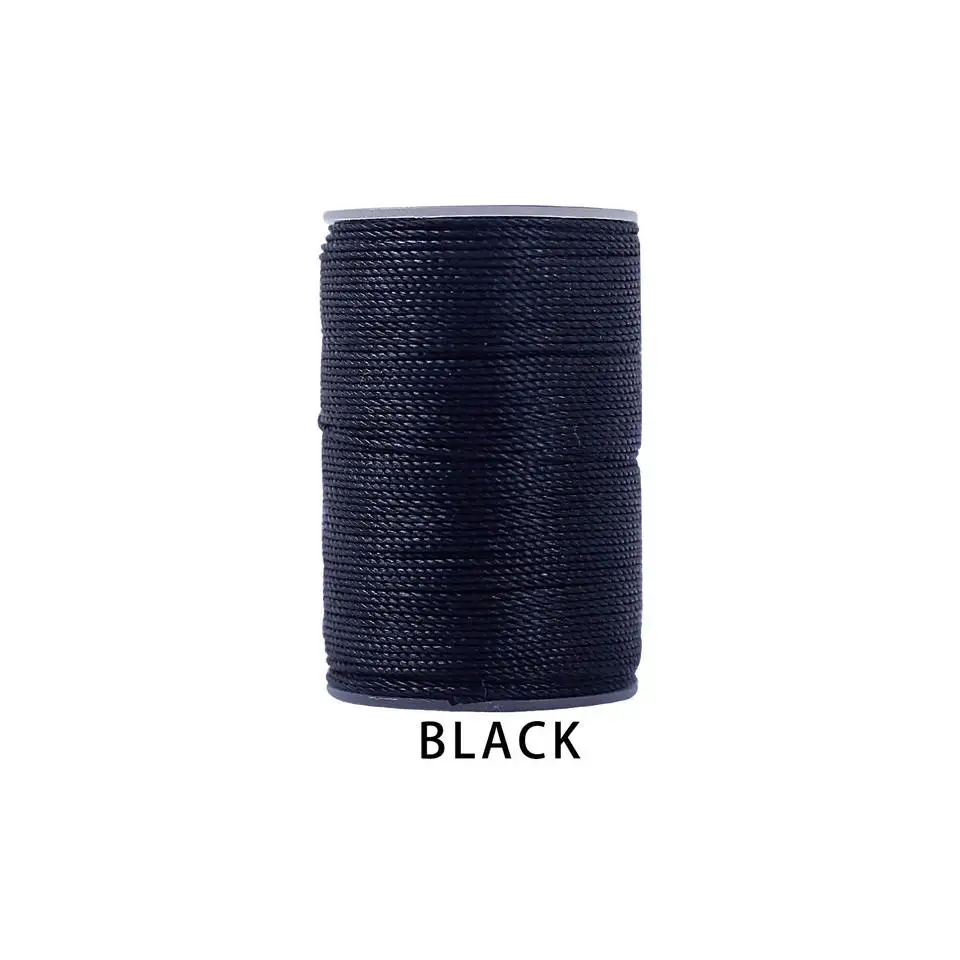 High quality waterproof 0.65mm 40m/Roll Polyester Round waxed braided thread for Leatherware