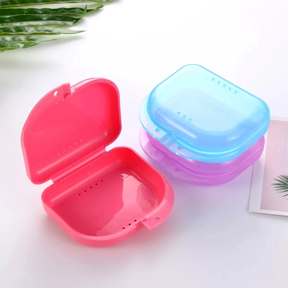 Custom Logo Denture Cup Orthodontic Retainer Cleaning Box Mouthguard Container & Filter