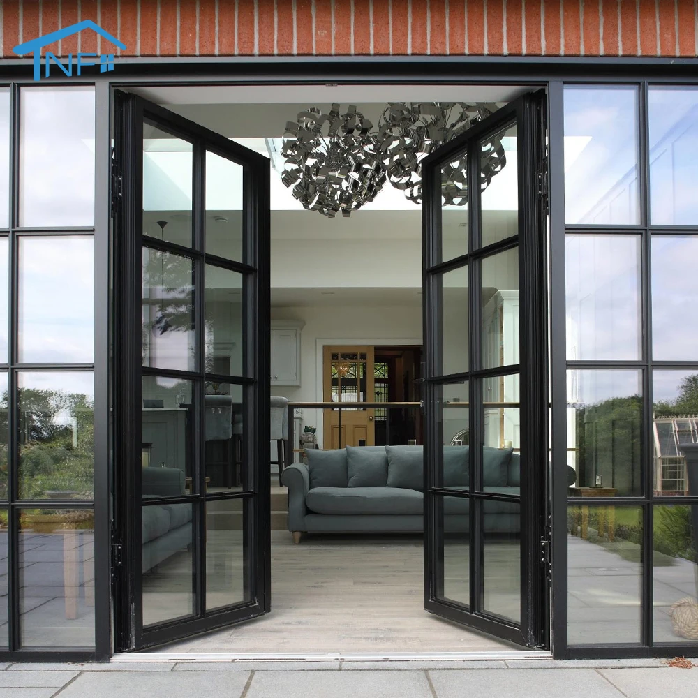 Modern Design double glazed aluminium glass swing door casement doors