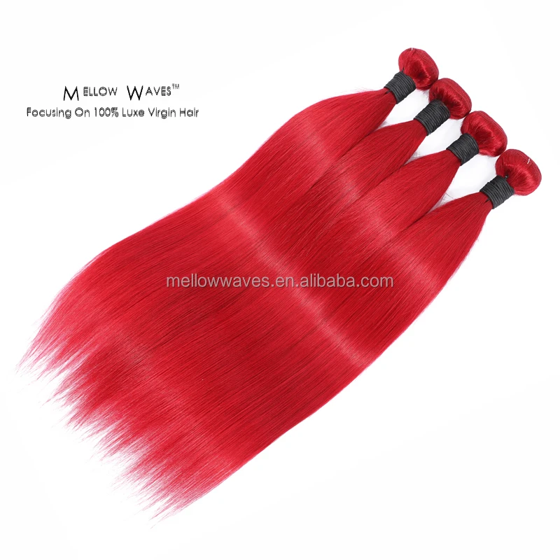 
Mellow Waves high quality Burgundy Human Hair Bundles 100% Virgin Hair Silky Straight Hair Weaves for black women 