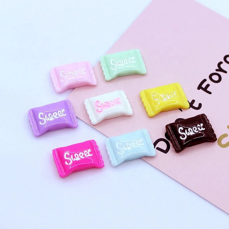 Paso Sico 16*23mm Sweet Candy Sugar Cabochon Nail Charms Supplies Accessories for DIY Manicure Slime Resin Kids Polymer Pla