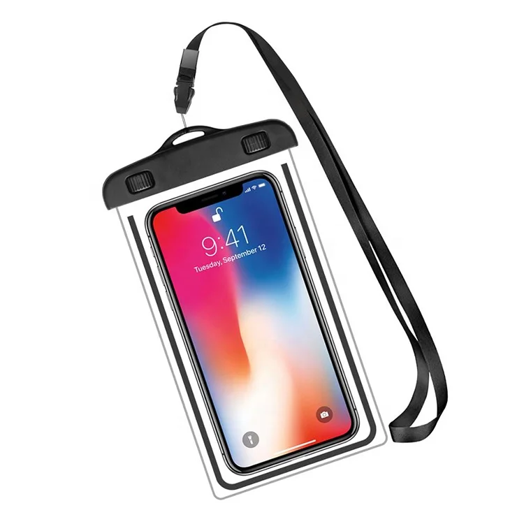 Wholesale Luminous Mobile Phone Bag IPX8 Waterproof Cell Phone Bag PVC accessories For iphone X