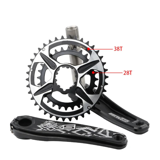 Snail bicycle crankset Dual disc integrated faster, black and silver color matching brighter bicycle crank chainwheel