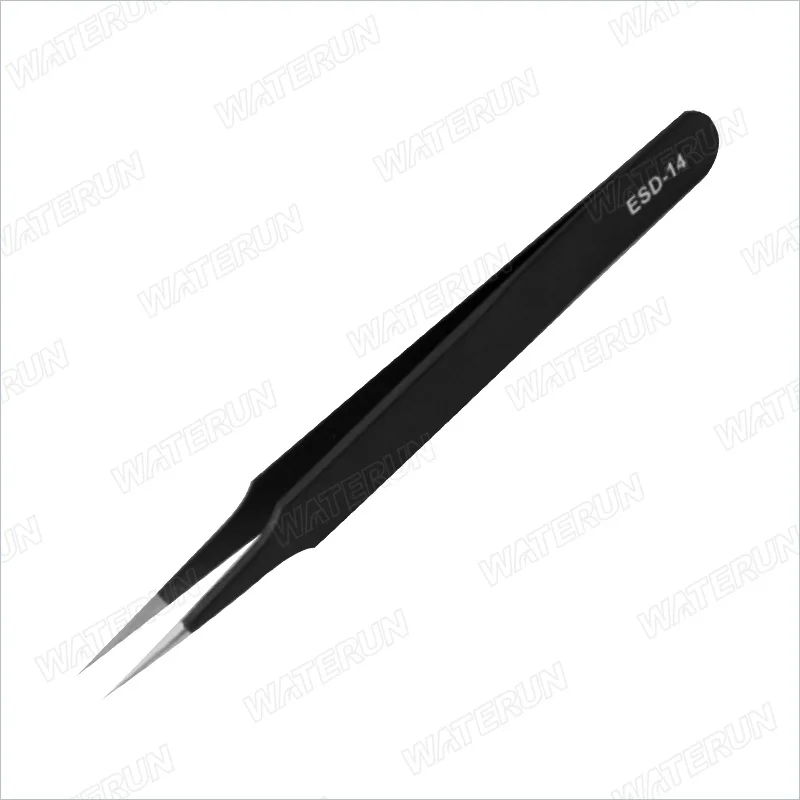 ESD-10 Black Antistatic Electric Best Design Stainless Steel Tweezers For Precision Devices Integrated Line Pin Trinkets