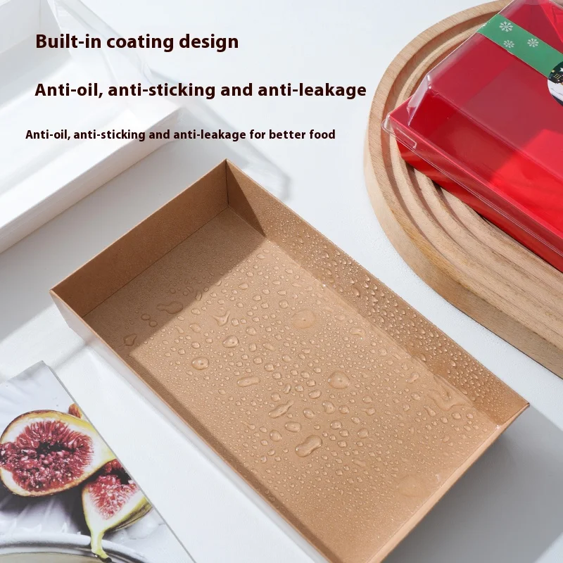 Logo Printing Food Grade Paper Bakery Packaging Box Sushi Swiss Roll Cake Takeaway White Box with Lid