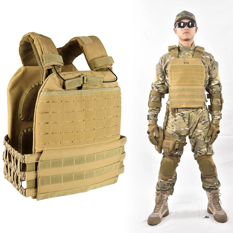Laser cut military tactical molle plate carrier army vest