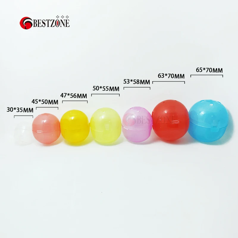 65*70mm Promotion Conjoined Assorted Translucent Colors Oval-shaped Toy Capsule Ball Vending Machine Toy Plastic Capsule