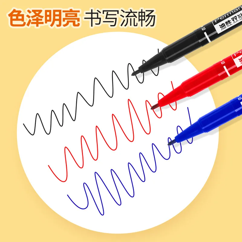 Wholesale diameter 1-2mm oily large capacity quick dry waterproof markers marks mark marking pen small double-ended marker