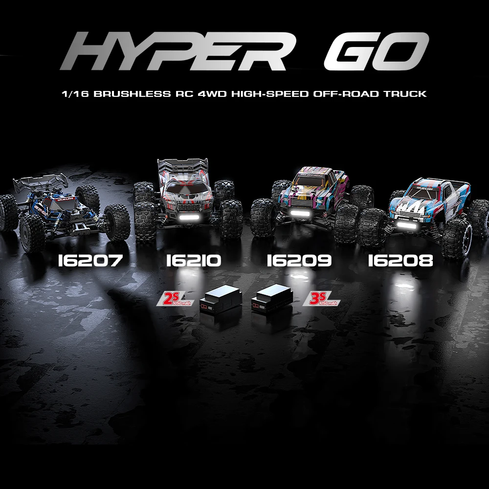 MJX 16207 Hyper Go 1/16 2 4 ГГц 4x4 62 км/ч бесщеточный Радиоуправляемый грузовик высокоскоростной гоночный внедорожный багги