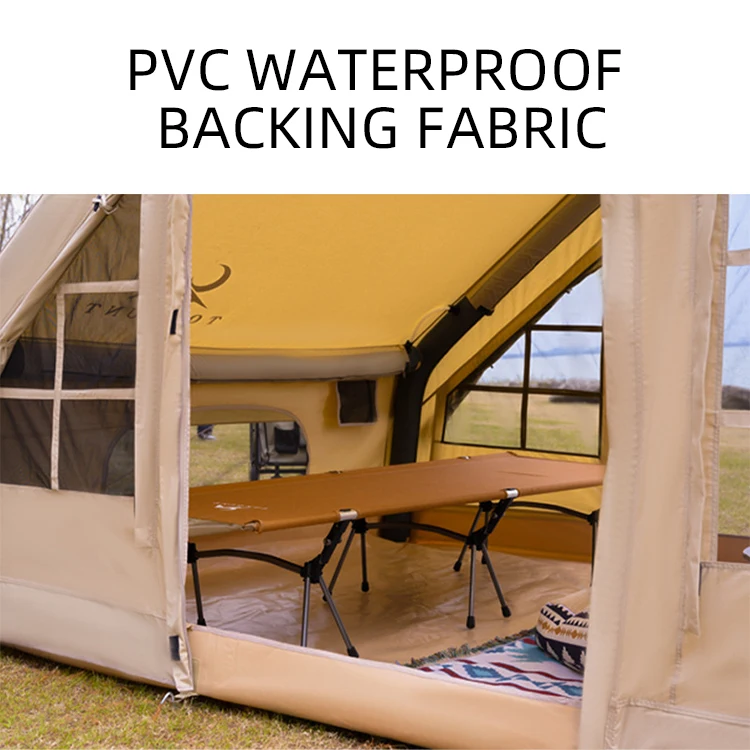 Wholesale Camping Canvas Outdoor Sale Inflatable Cabin Glamping Waterproof 4 Person Large Safari Luxury Winter Travel Air Tent
