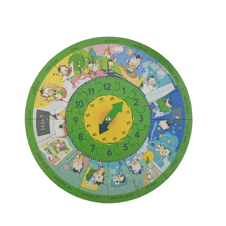 High Quality Magnetic Toys and games  Magnetic Jigsaw Puzzle for Kids educational toy fridge magnet clock daily routine toys