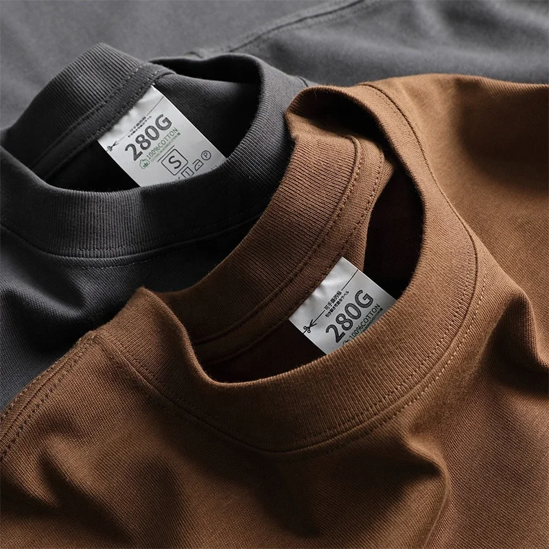 Custom Plain Mens Oversized T-shirt High Quality Heavy 100% Cotton 280Gsm Boxy Drop Shoulder T shirt for Men