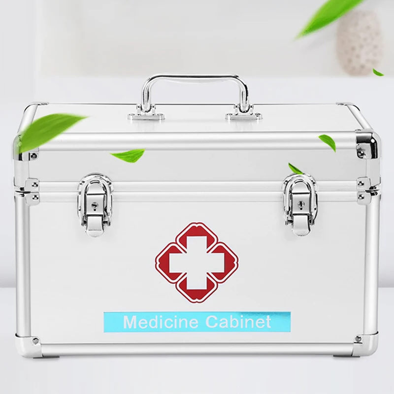 
2020 Constant quality Home Hospital Aluminum alloy first-aid kit Family Medicine Box cabinet classified storage portable durable 