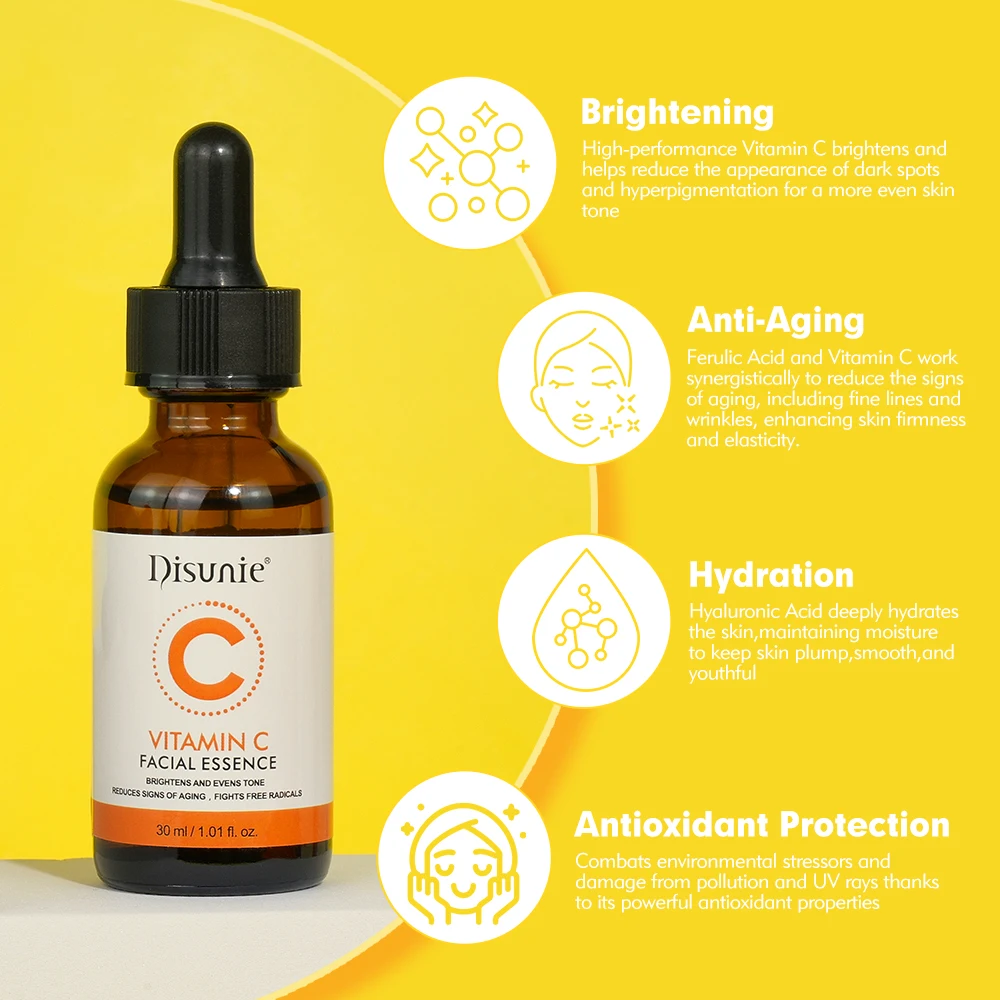 Vitamin C Facial Serum With Hyaluronic Acid Anti-aging Collagen For Skin Brightening Vitamin C Whitening Skin Care Face Serum