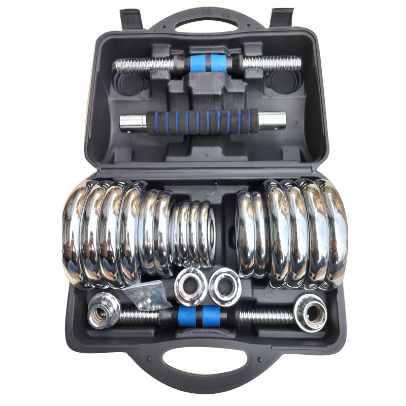 Factory adjustable home fitness dumbbell set weight lifting cover cement weight plates dumbbell sets with Metal Connecting Rod