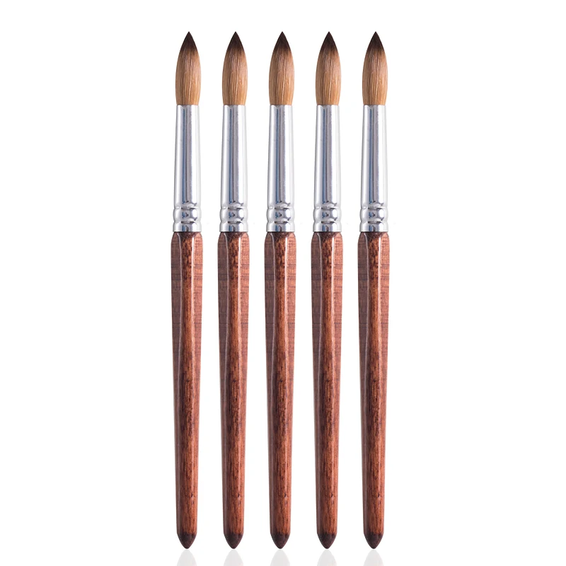 GUYO Custom Logo Nail Supplies Professional Mahogany Tripartite Nail Art Brush 100% Kolinsky  Acrylic Nail Sable Brush