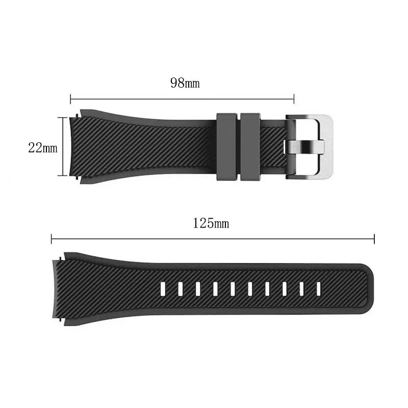 20MM 22MM Sport Watch Strap for Samsung Gear S3, Classic Silicone Watch Band Solid Color Wristband for Samsung Galaxy Watches