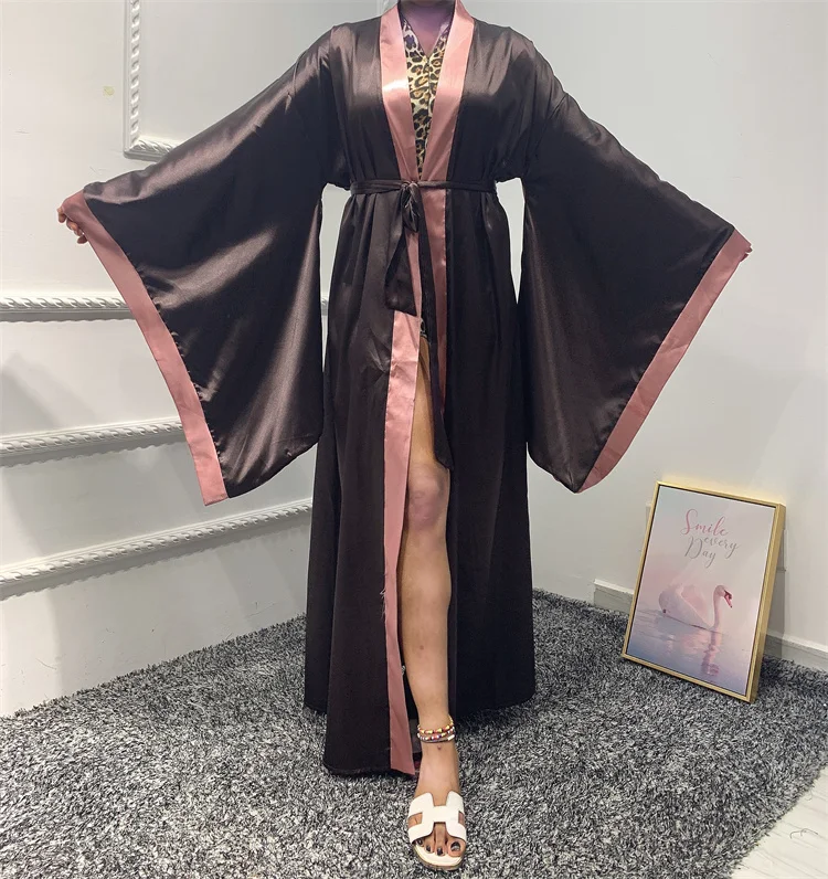 2022 New Designs Kaftan Cardigan Islamic Clothing Fashion Front Open Kimono Arabic Style Dubai Muslim Abaya