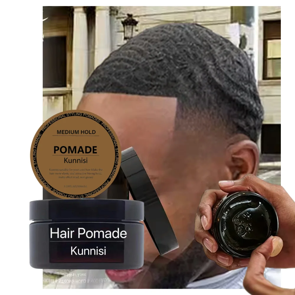 100g barber shop Medium hold water based strong hold edge wax No Flaking Hair Pomade deep wave pomade