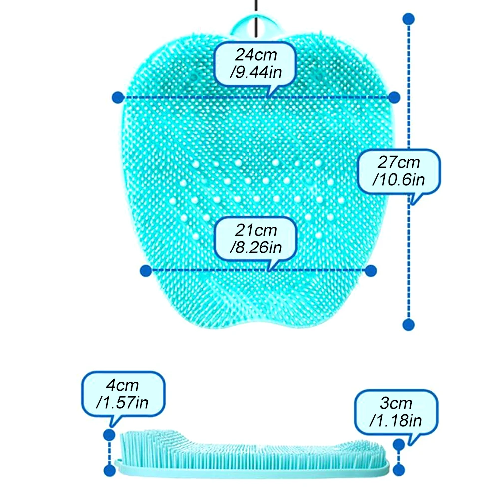 2022 New Plastic Silicone Shower Foot Scrubber Mat Exfoliates Bath Foot Brush Massage Bath Pad with Suction Cup