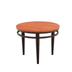 Custom Size High Density Wood Metal Leg School Library Wooden Round Table