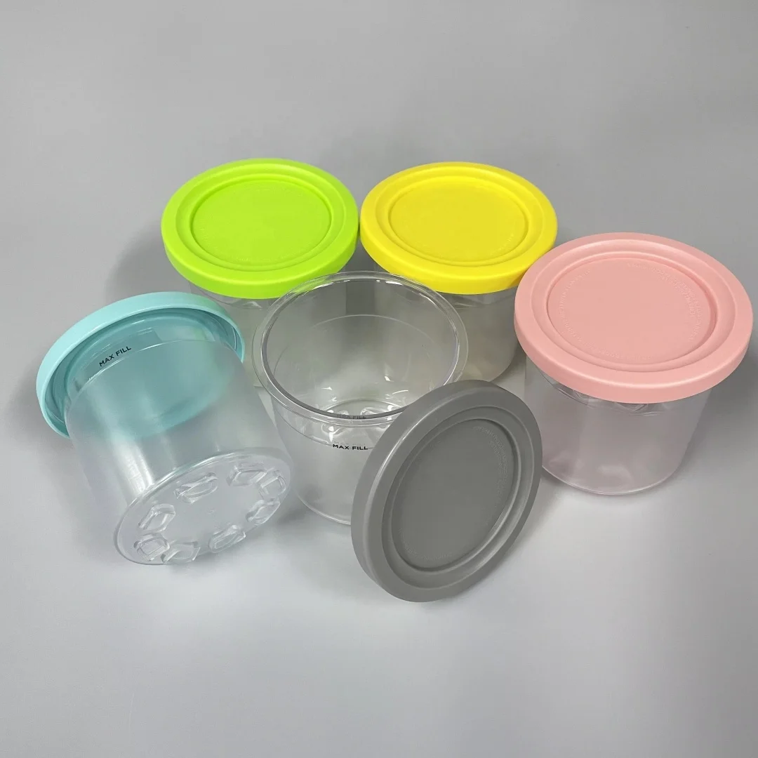 Ice Cream Container Airtight Leaf-Proof Food Storage Box Ice Cream Makers Creami Pint Containers With Silicone Lids