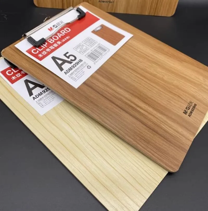 M&G Woodgrain A4/A5 Clipboards Thickened Panel Writing Board for Office Use Document Clipboard