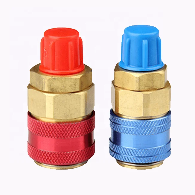 R134A Quick Coupler Adapter Kit Fits for HVAC Freon Manifold
