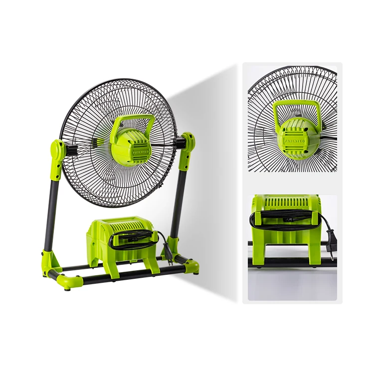 100-230v or 18v rechargeable lithium-ion battery outdoor indoor portable cordless jobsite fan CE