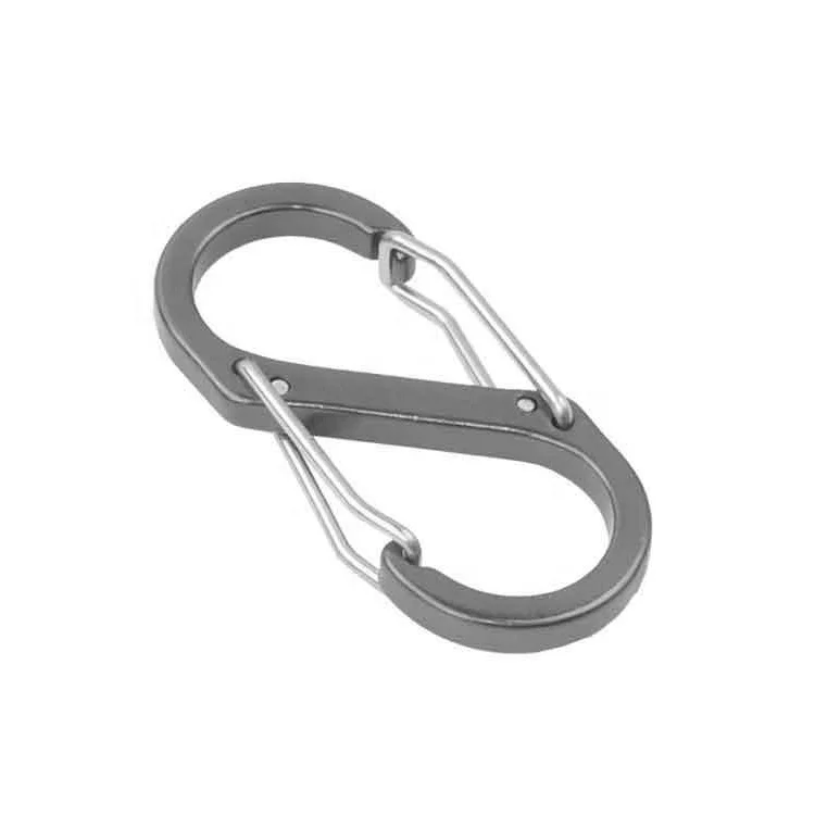 Customized Laser Engraved Logo Aluminum Alloy 5# S Shaped Carabiner
