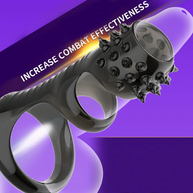 Penis Extender Sleeve Condoms Cock Restraints Ring Male Enlargement Time Delay Spike Clit Massager Cover For Men