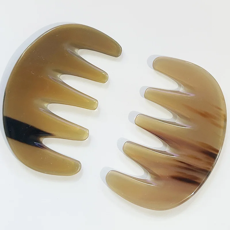 Chinese Traditional Trigger Point Therapy Guasha Scraping Massage Comb Wide Tooth Hair Comb Horn Head Massage Scraping Comb