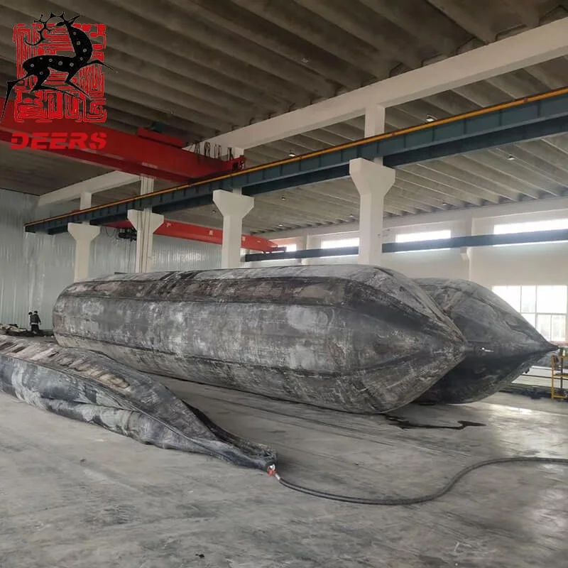 Durable marine inflatable pontoon lifting airbags for launching