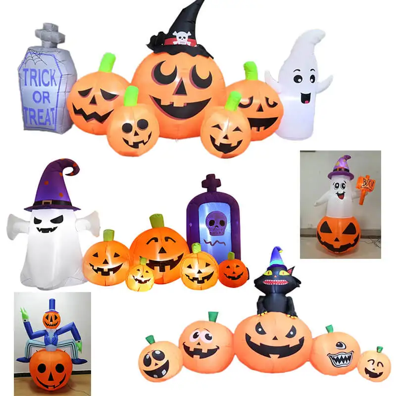 Blow Up Halloween Inflatables Build-in Led Inflatable Ghost Pumpkin For Home Yard Indoor Outdoor Decoration