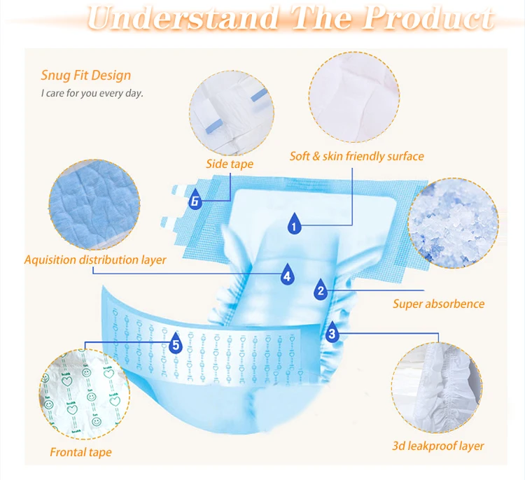 Baby Diaper Manufacture High Quality Ultra Thin Disposable Baby Diapers  Wholesaler Stock