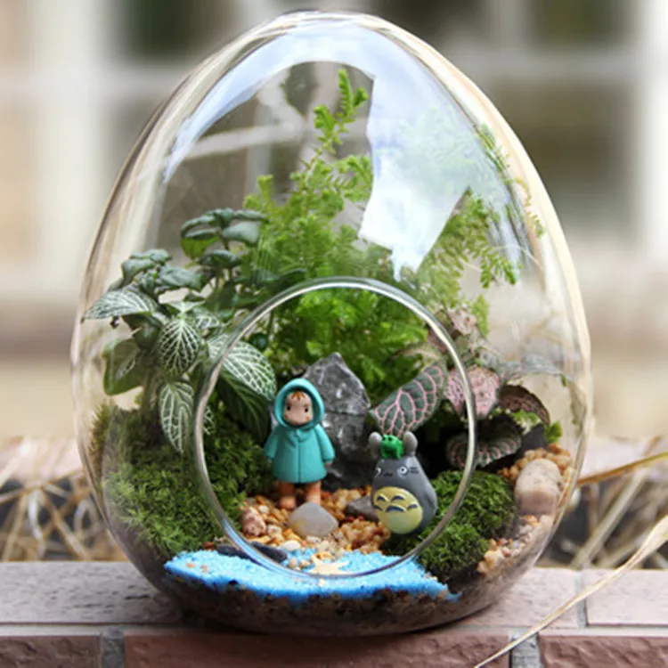 Wholesale Plant Propagation Vase Moss Glass Container Clear Handmade Micro Landscape Glass Egg Terrarium