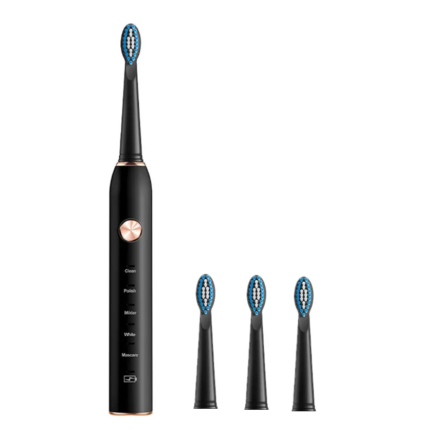 
T1 Electric Toothbrush 6 Modes Portable Gum Care Electric Toothbrush Adult 4 In 1 Electric Toothbrush With Case With Logo 