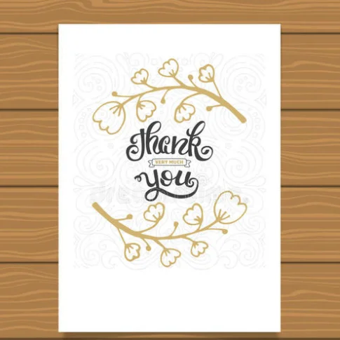 
Custom Romantic Letter Printed Gift Thank You Card Folded Paper Card 