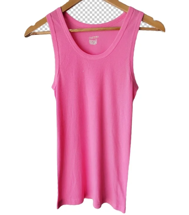 Hot Selling Wholesale Summer Women's Ribbed Soft Polyester Tank Top Women's Clothing Multicolor 2x2 Ribbed Tank Tops For Ladies