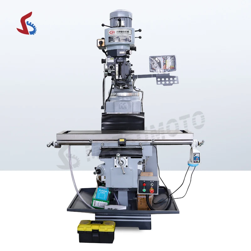 High Quality Digital Display 3 axis Conventional Swivel head Vertical-Horizontal Turret Milling Machine