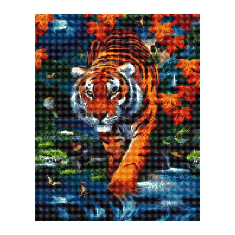 Factory custom DIY 5D decoration living room ferocious tiger diamond painting