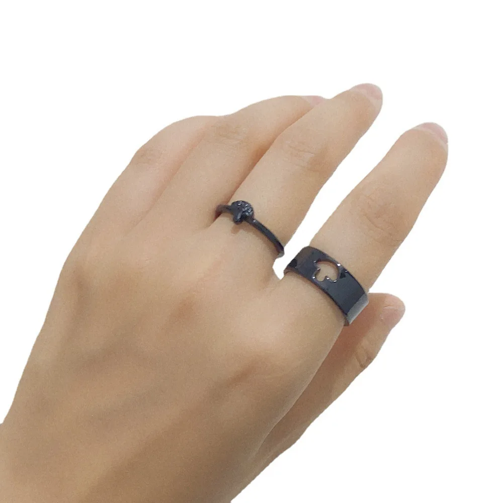 Eico New Designer 2022 A Pair Cute Mushroom Matching Couples Rings Gold 18k Statement Adjustable Open Rings Sets For Women