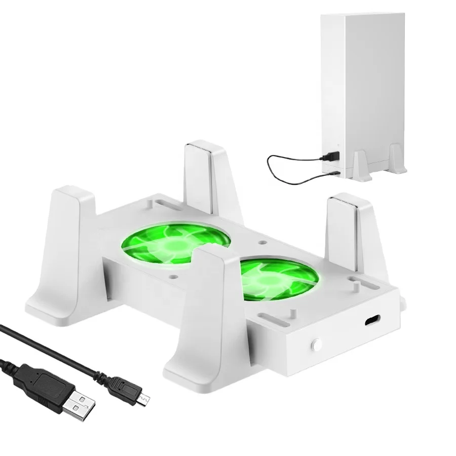 New Vertical Stand Holder External Cooler 2 USB Ports Fans 3 Speeds Dual Cooling Fan for Xbox Series S Console