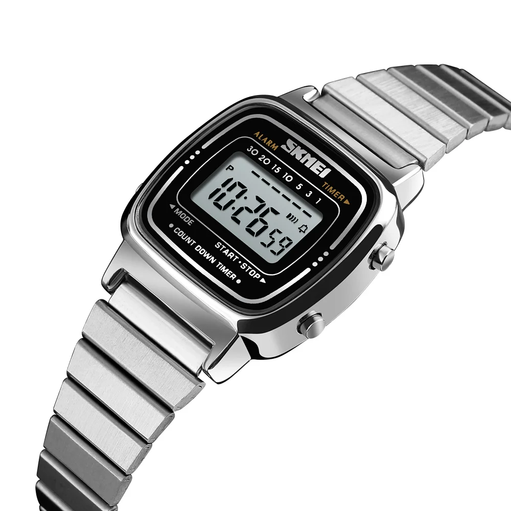 Skmei 1901 digital watch online waterproof women watch steel mesh digital watches for girl
